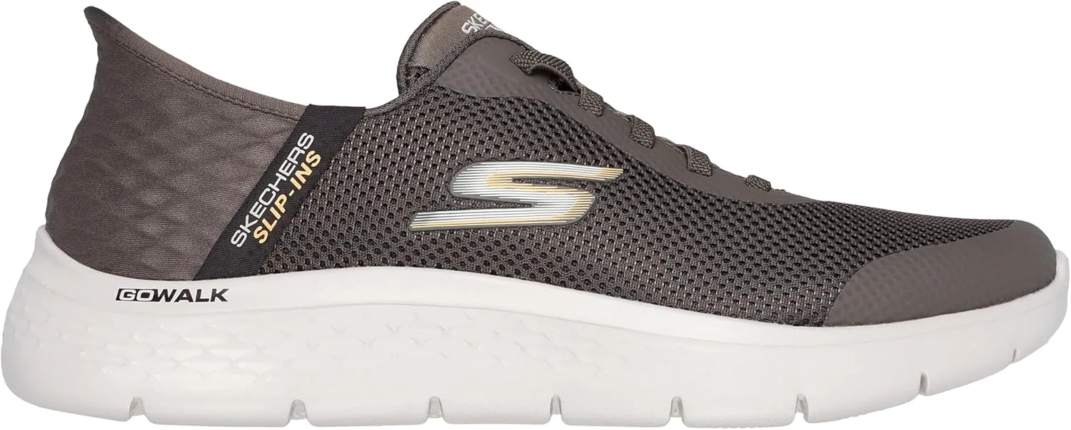 Мужские слипоны Skechers Hands Free: Go Walk Flex Hands Up Trainers, коричневый — фото 4
