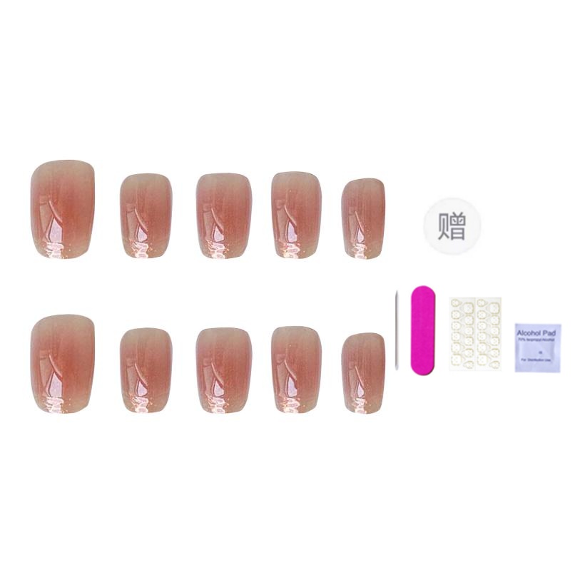 

ORANOT Повседневные нюдовые накладные ногти Sunset Glow короткие лесенка красный размытие 16мм