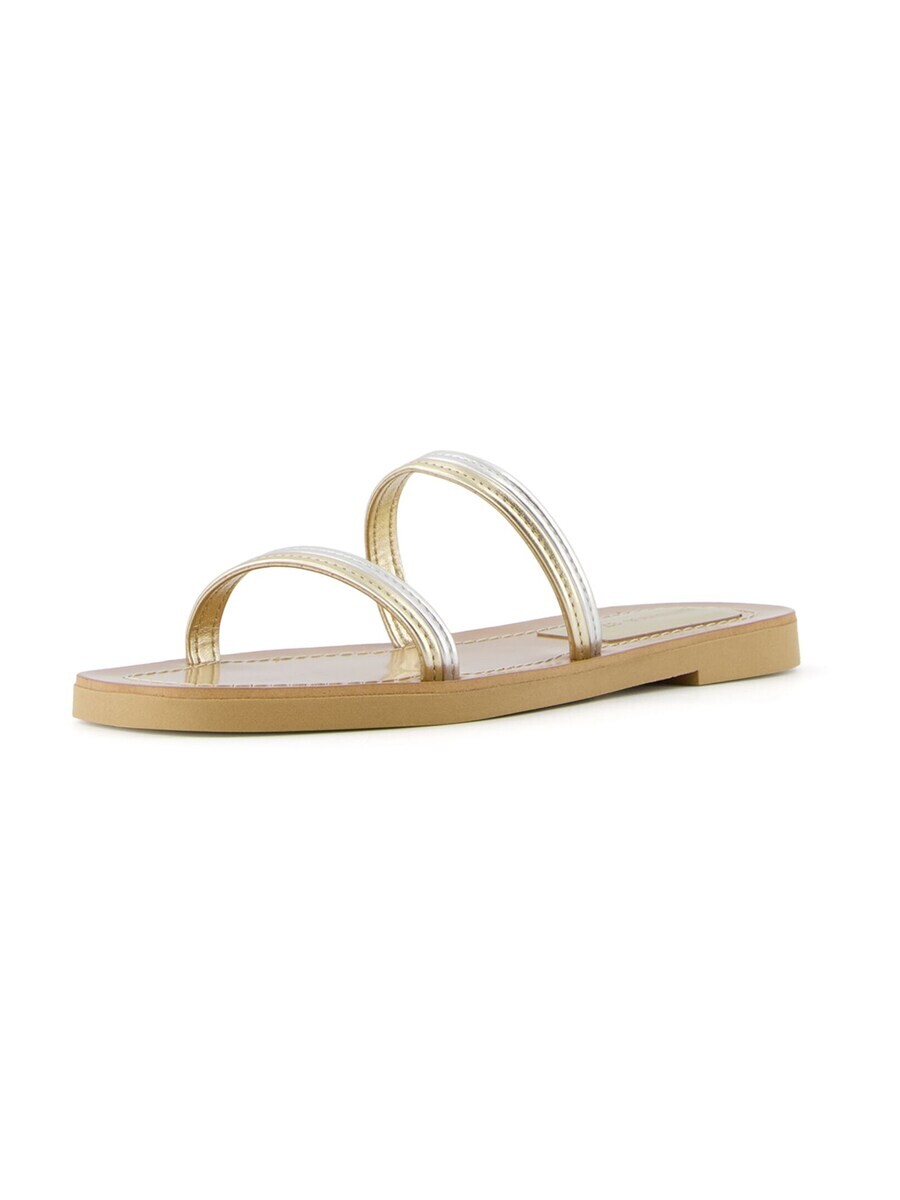 Классические слипоны Bershka Mules, цвет gold/silver