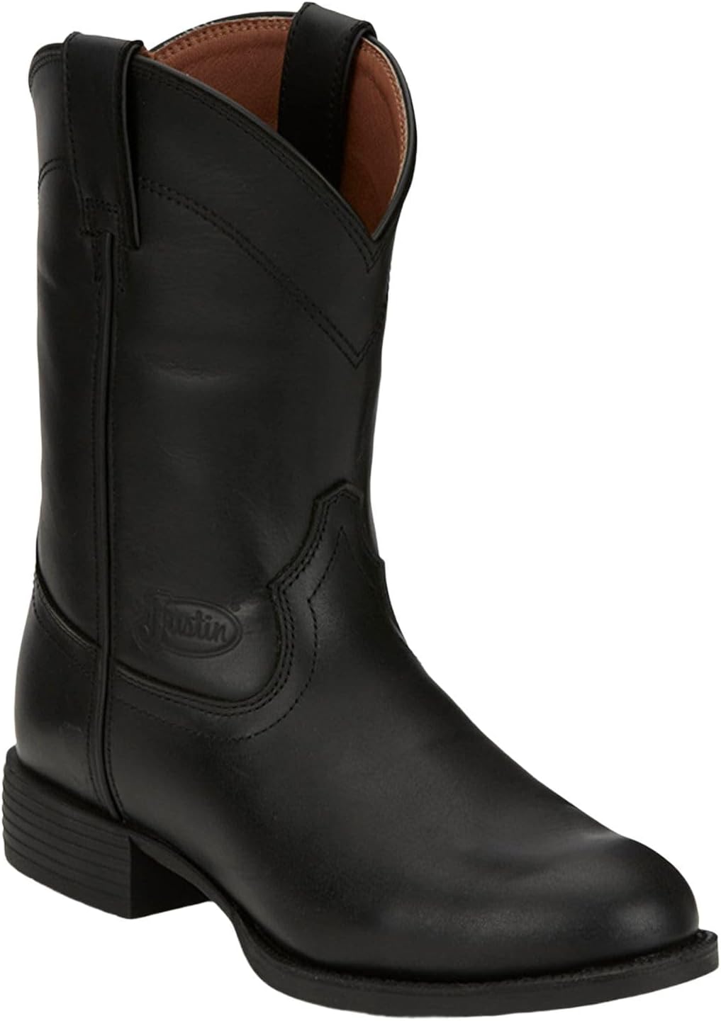 

Мужские сапоги Justin Kilgore 10 Stampede Roper, из премиальной кожи, стелька J-Flex, круглый носок, резиновая подошва устойчивая к маслу и скольжению, Jet