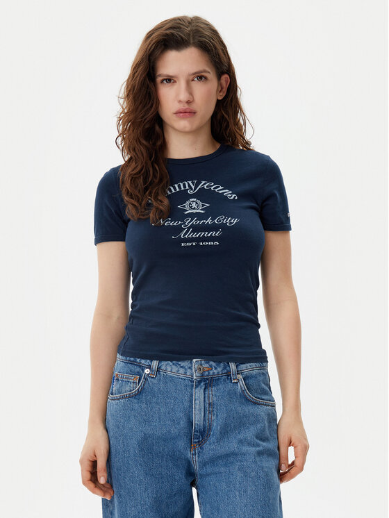 

Облегающая футболка Nyc Ringer DW0DW20323 Tommy Jeans, синий