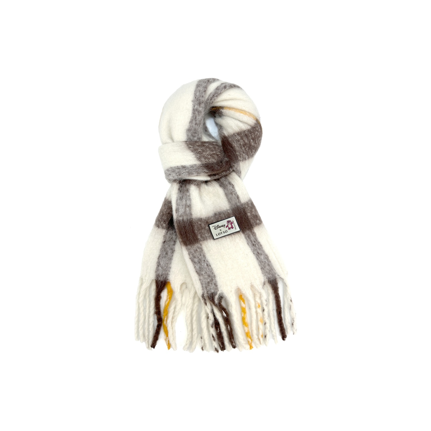 

Disney Полиэстеровый вязаный шарф унисекс, White Coffee Stripes