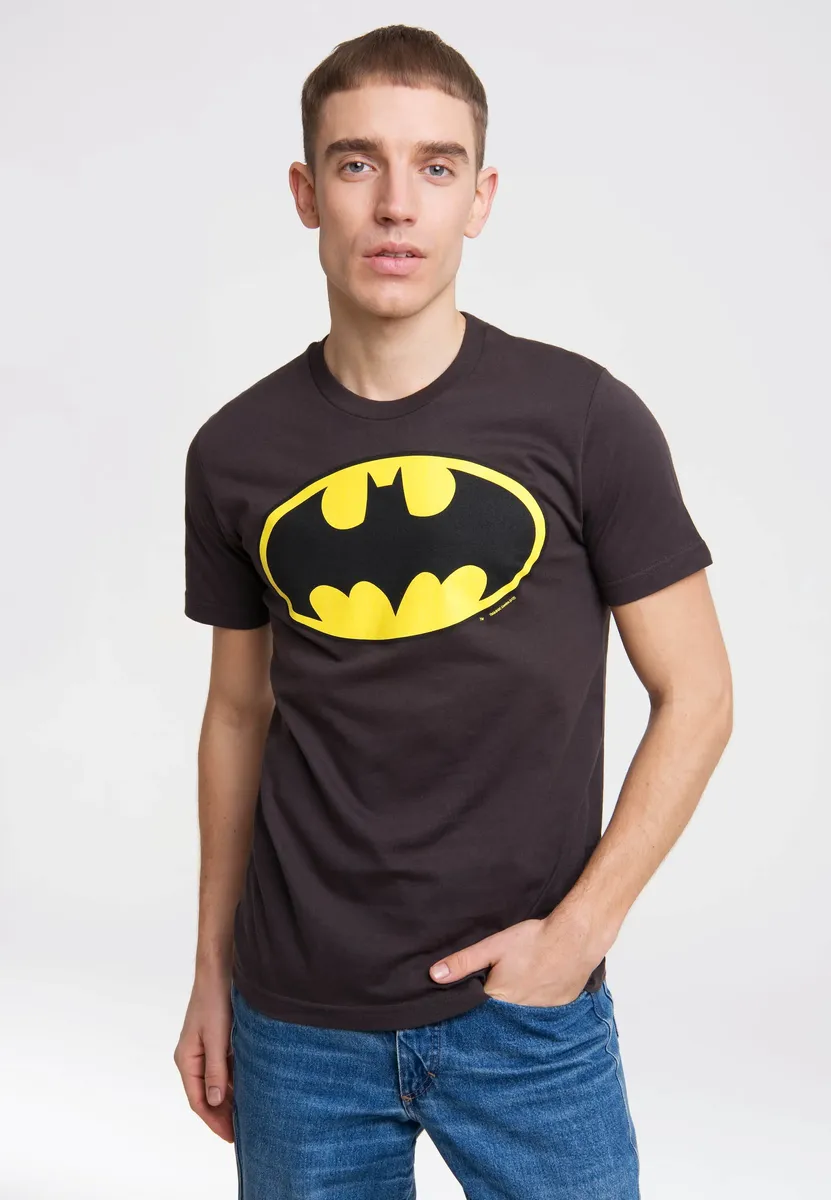 

LOGOSHIRT Футболка "BATMAN - LOGO" с классным принтом спереди, серый