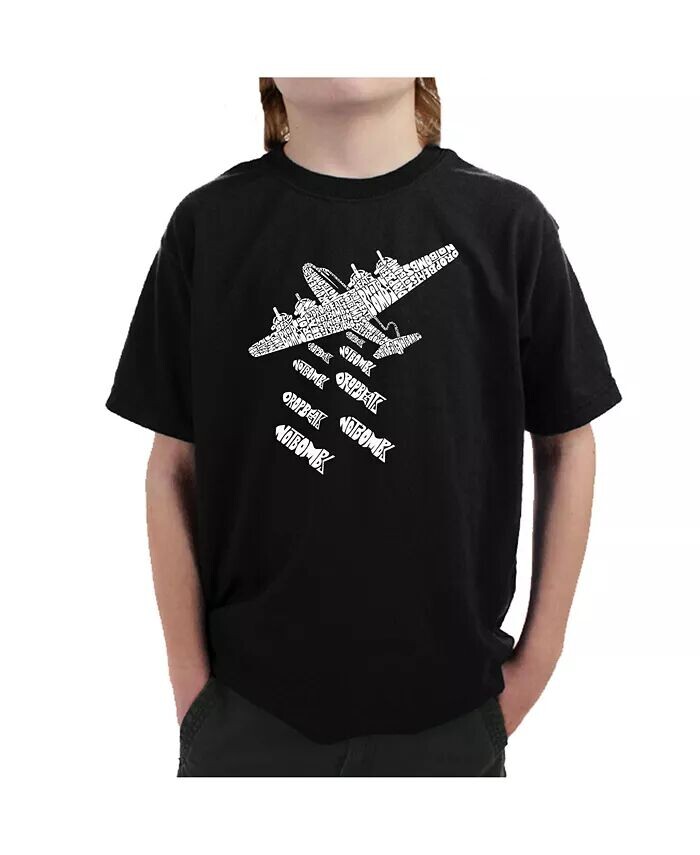 

Футболка с надписью Word Art для мальчиков — DROP BEATS NOT BOMBS La Pop Art, черный