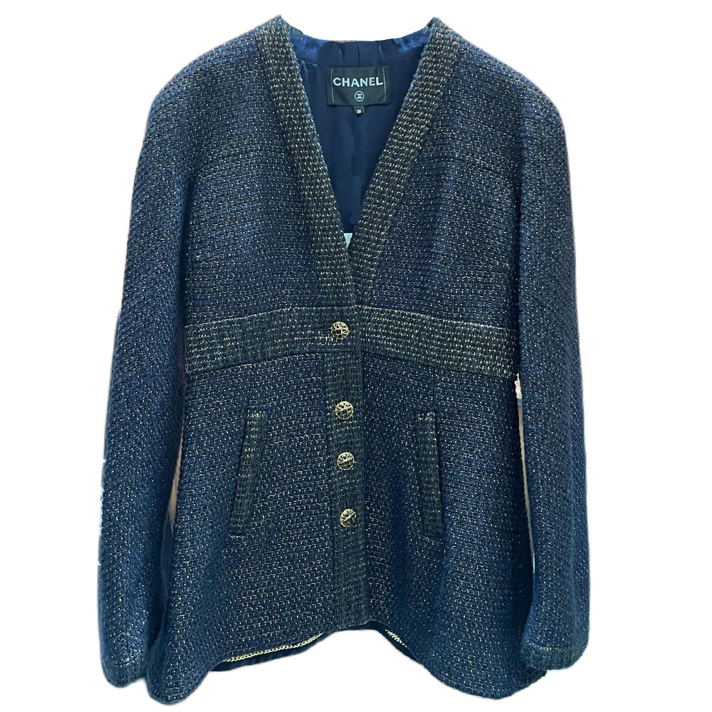 

CHANEL Куртка коллекции Египет женская синяя с золотом, Blue Gold Color