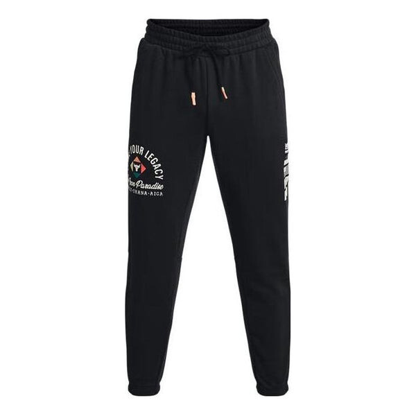 

Брюки project rock heavyweight terry pants 'black ivory' Under Armour, черный