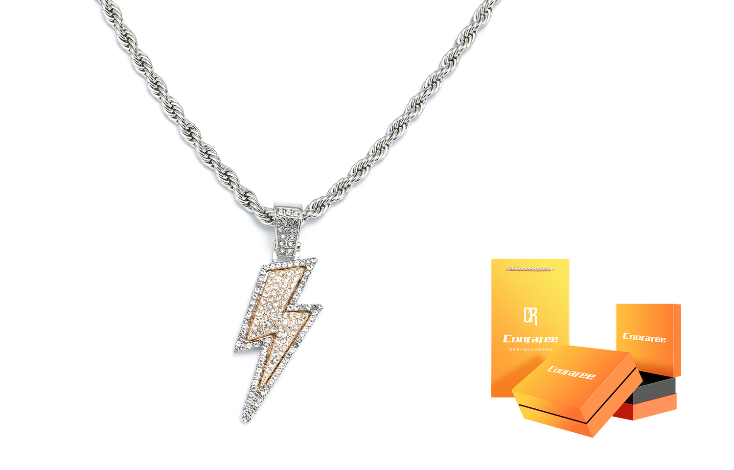 

Титановая стальная цепь унисекс Cooraree, серебро