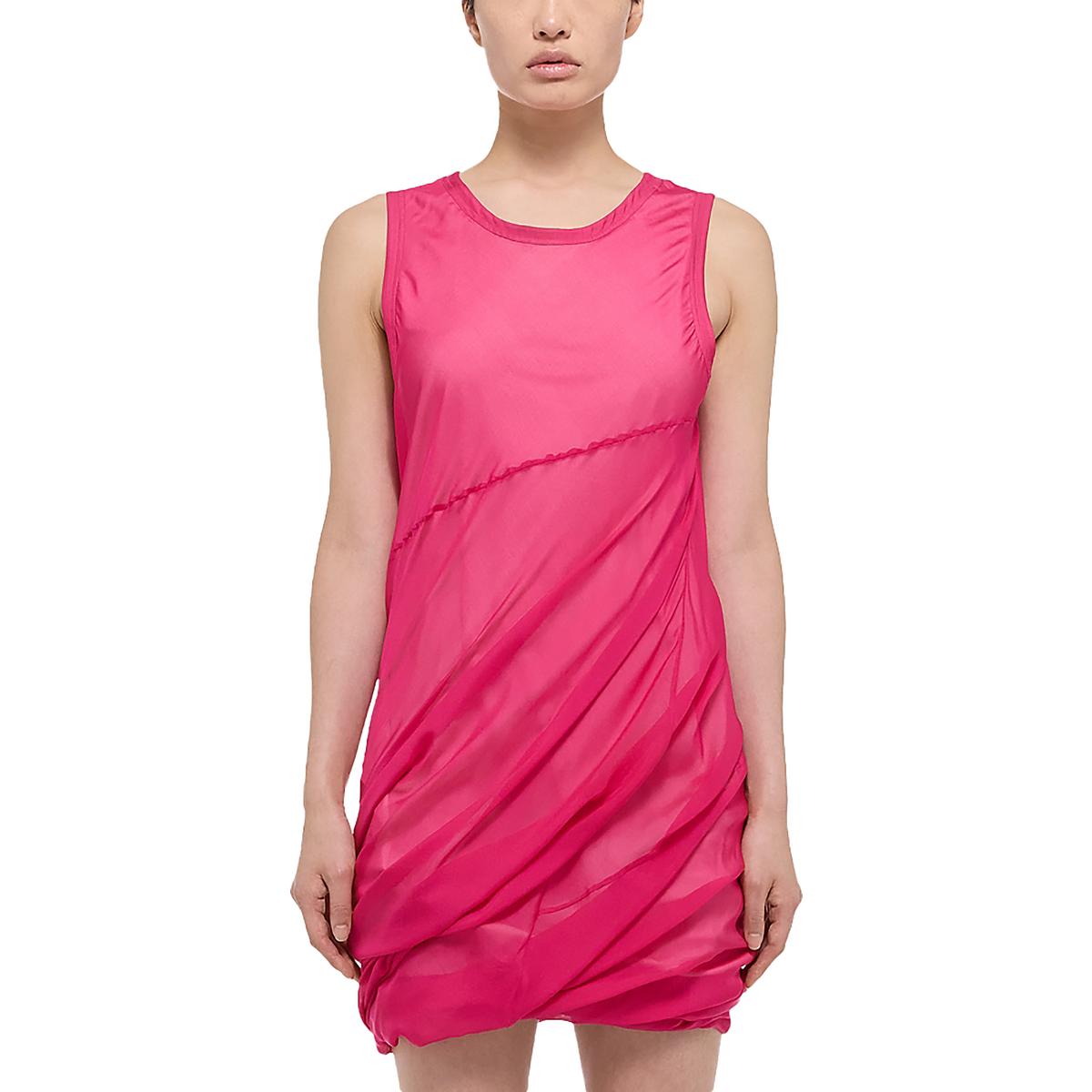 

Женское мини-платье со сборками выше колена Helmut Lang, фуксия