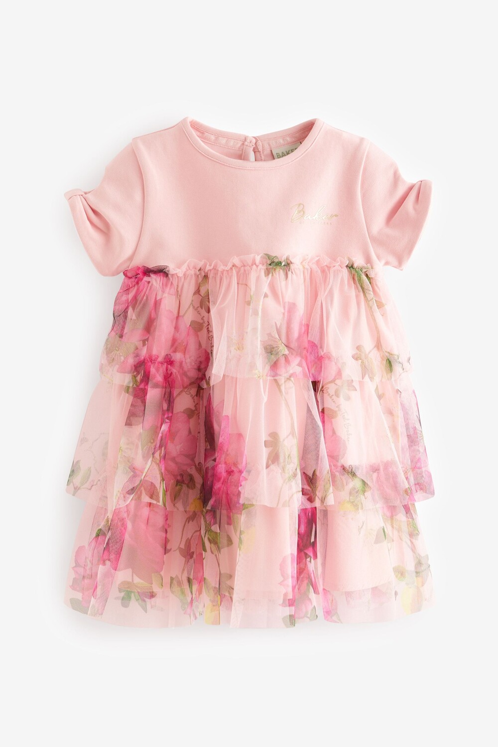 

Розовое платье из каскадной сетки Baker By Ted Baker, розовый