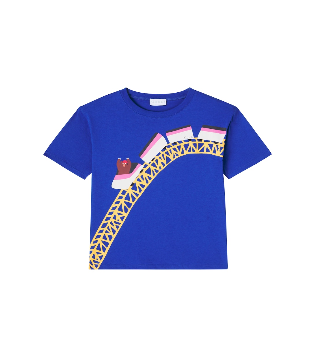 

Футболка из хлопкового джерси Euan Roberts Gucci Kids, Electric Blue/Mc