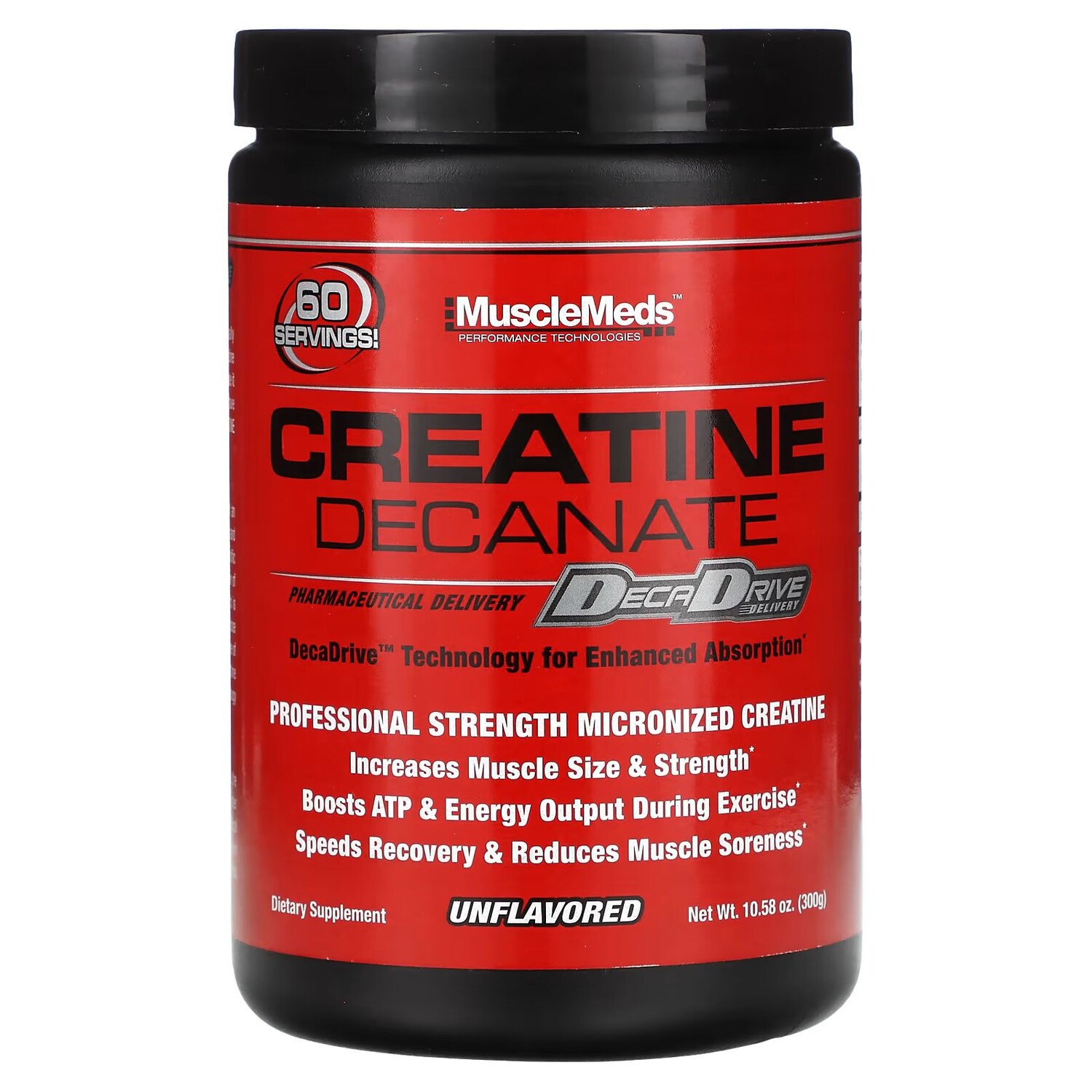 

Деканат креатина, без вкуса, 10,58 унции (300 г) Musclemeds