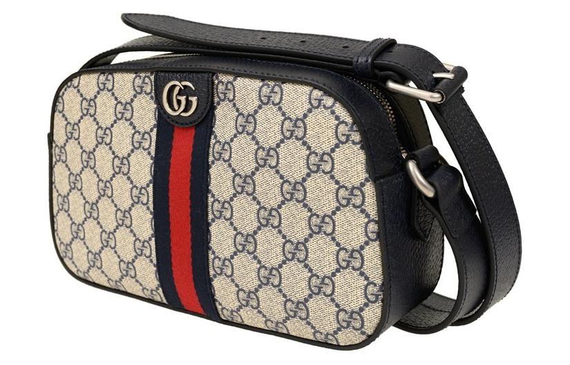 GUCCI Сумка Ophidia малая через плечо бежево-голубая — фото 2