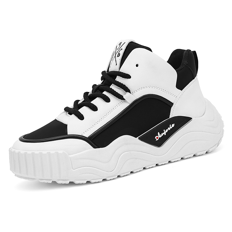 

Boogie Bear Амортизирующие нескользящие износостойкие поддерживающие сбалансированные мидтоп кеды мужские бело-черные, цвет White Black