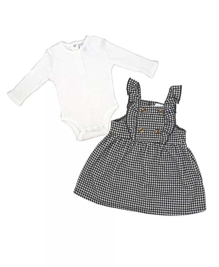 

Боди и джемпер в клетку для девочки, комплект из 2 предметов Baby Mode, черный