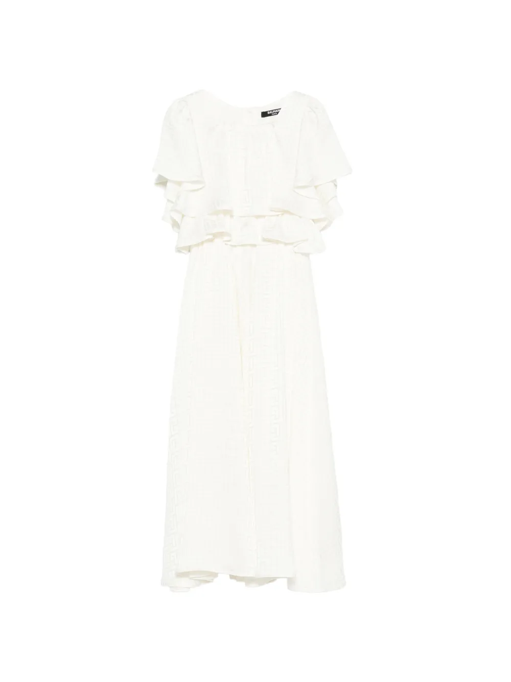 

Платье с оборками Balmain Kids, белый