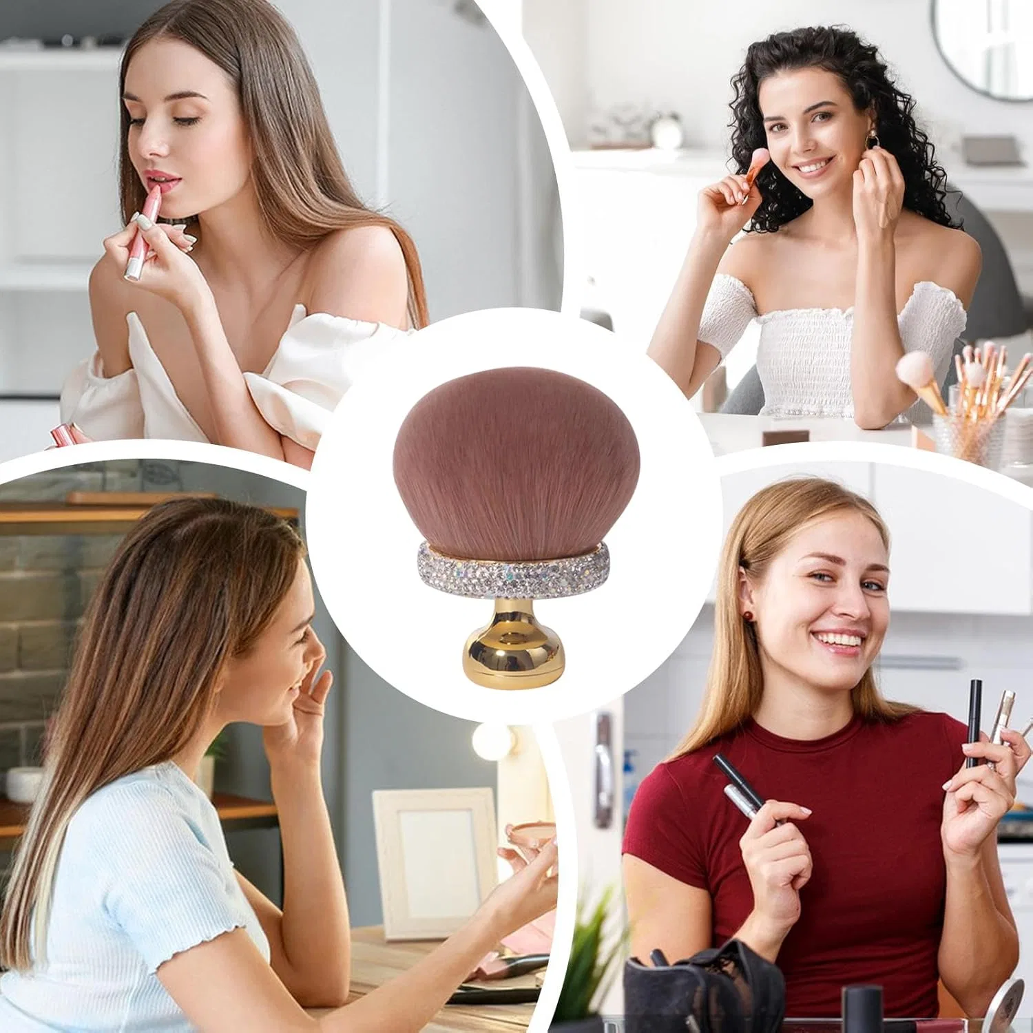 Кисть для лица Mushroom Foundation Blending Brush, 1 шт., белый — фото 4