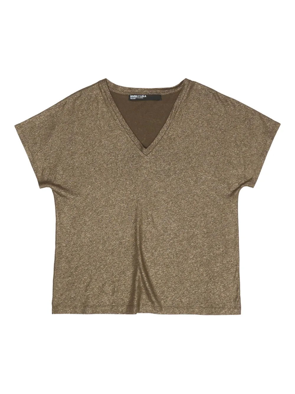 

Футболка с V-образным вырезом из люрекса Bimba Y Lola, коричневый