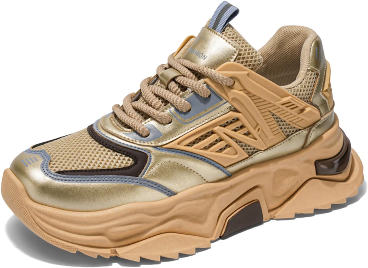 

Мужские повседневные спортивные кроссовки SPWAGYM для тенниса и ходьбы, массивные модные кроссовки для тренировок, золотой