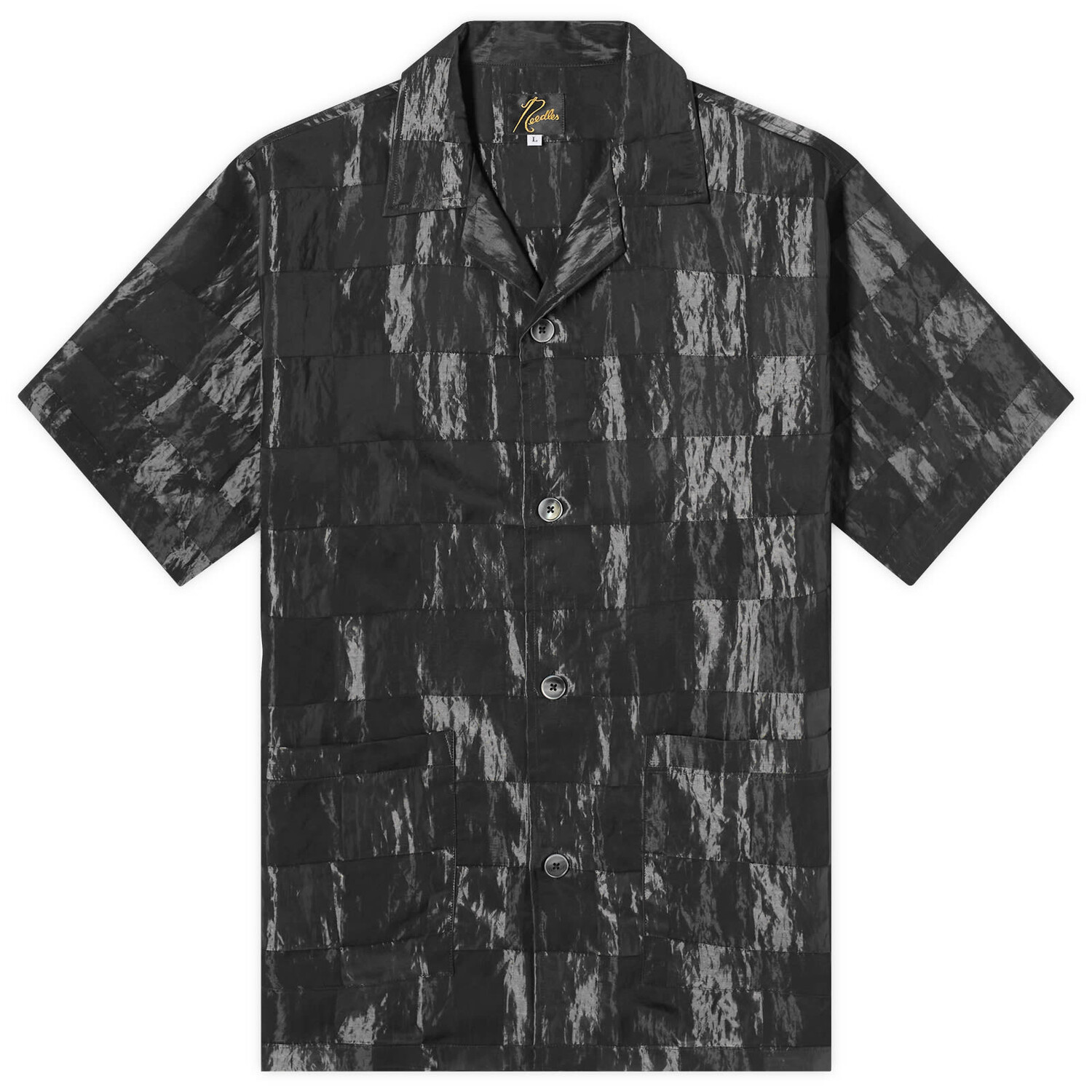 

Рубашка с коротким рукавом Needles Checkerboard Cabana Shirt, черный