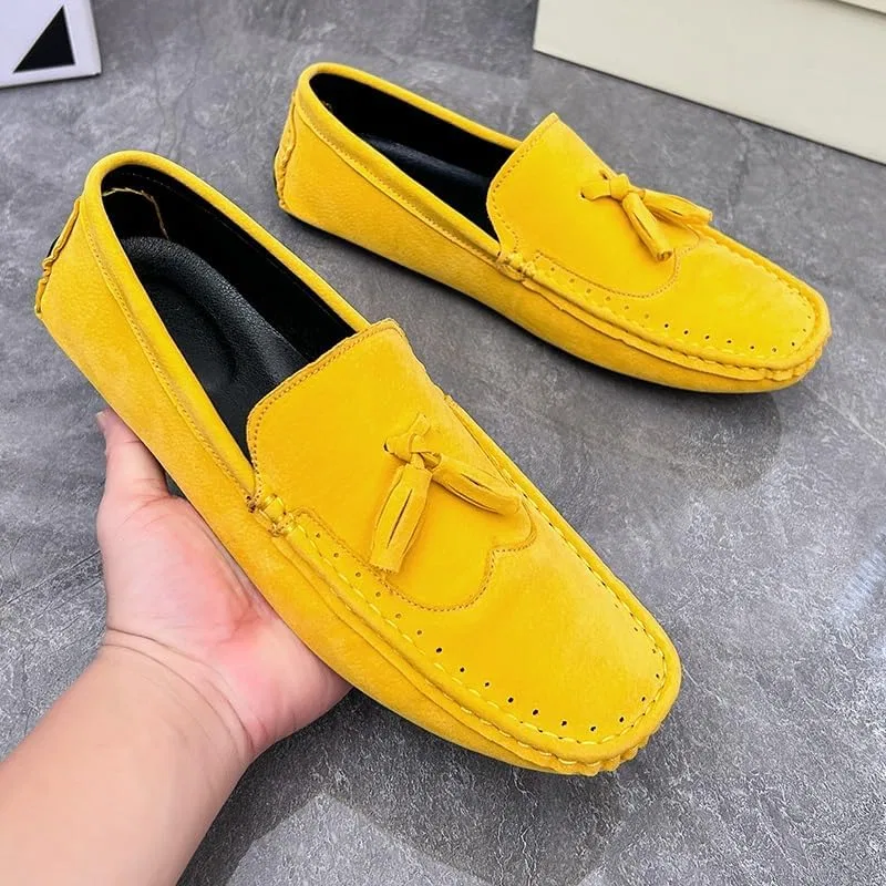 Лоферы с кисточкой, замша, Vegan Leather, Yellow PUGHGAETZF — фото 4