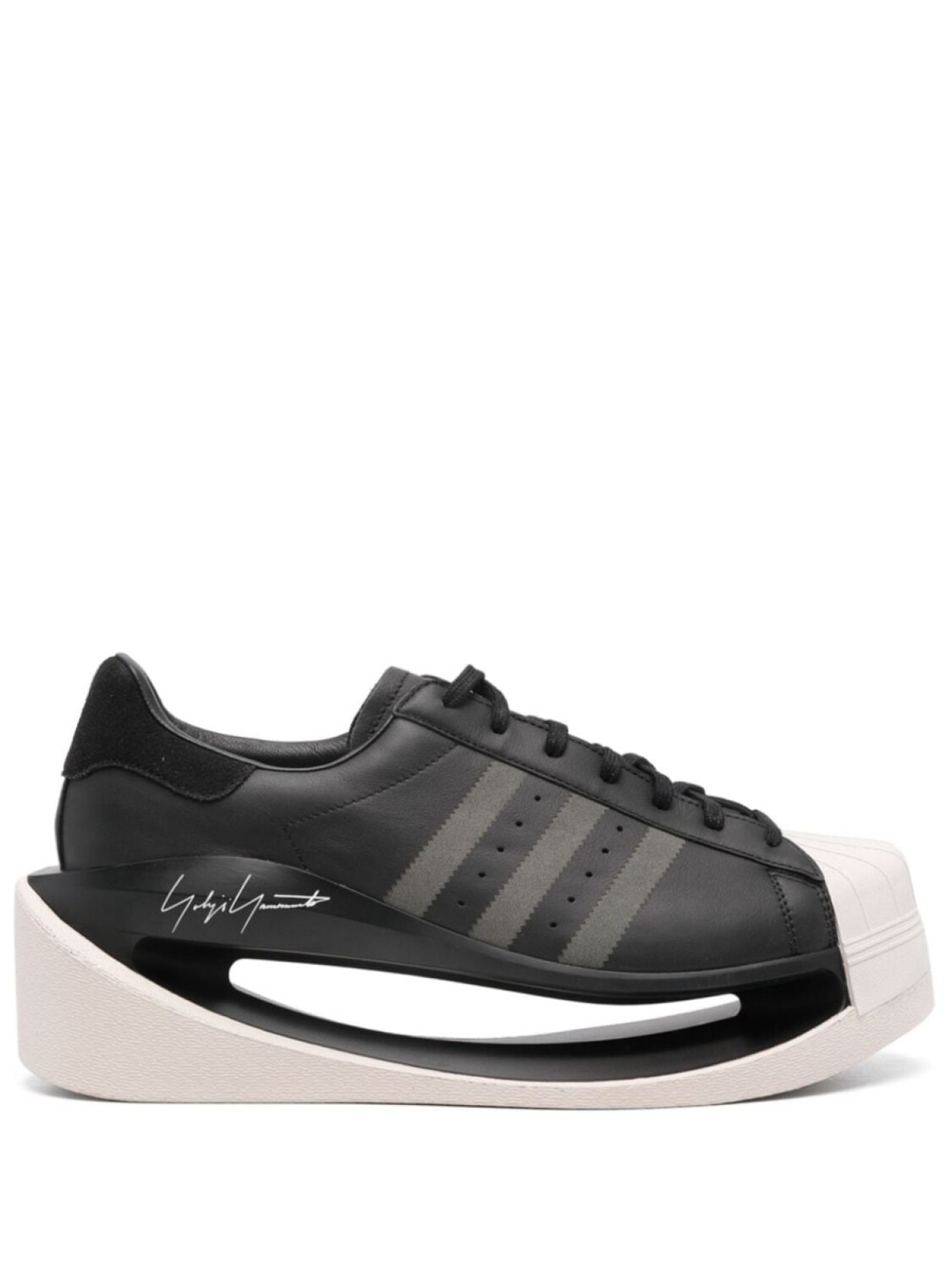 Y-3 кожаные кроссовки Gendo Superstar, черный