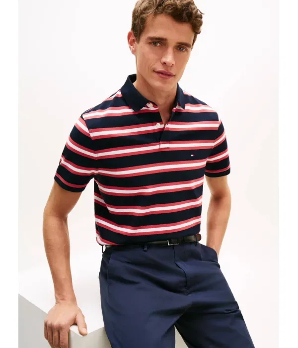 Поло 1985 regular fit Tommy Hilfiger, мультиколор — фото 4