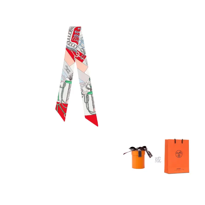 

HERMES Шёлковый шарф Твилли женский красный, Red