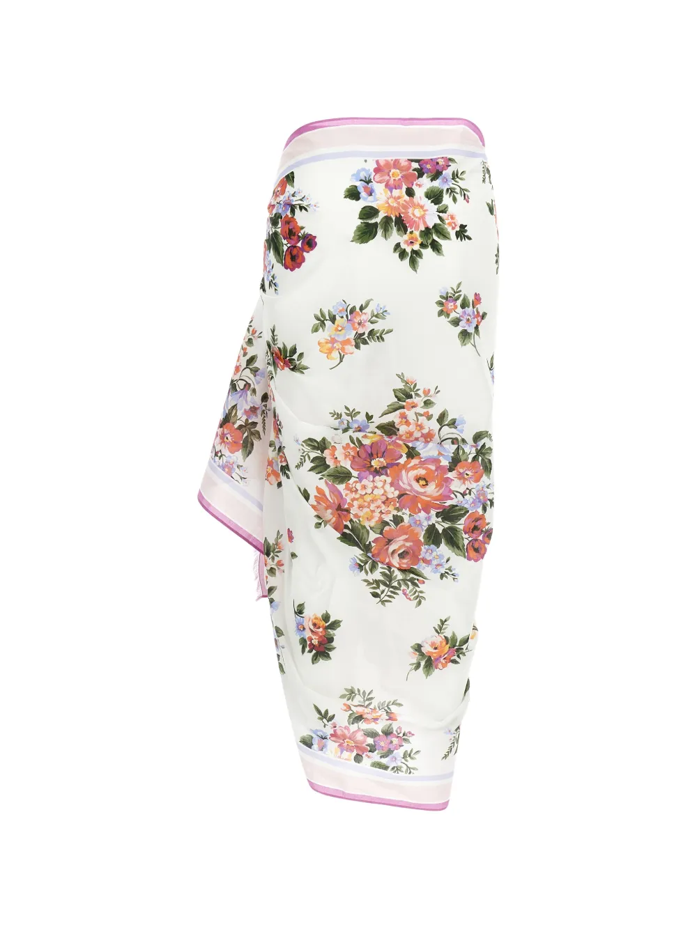 Парео с бахромой Bouquet для пляжа Dolce & Gabbana, белый — фото 2