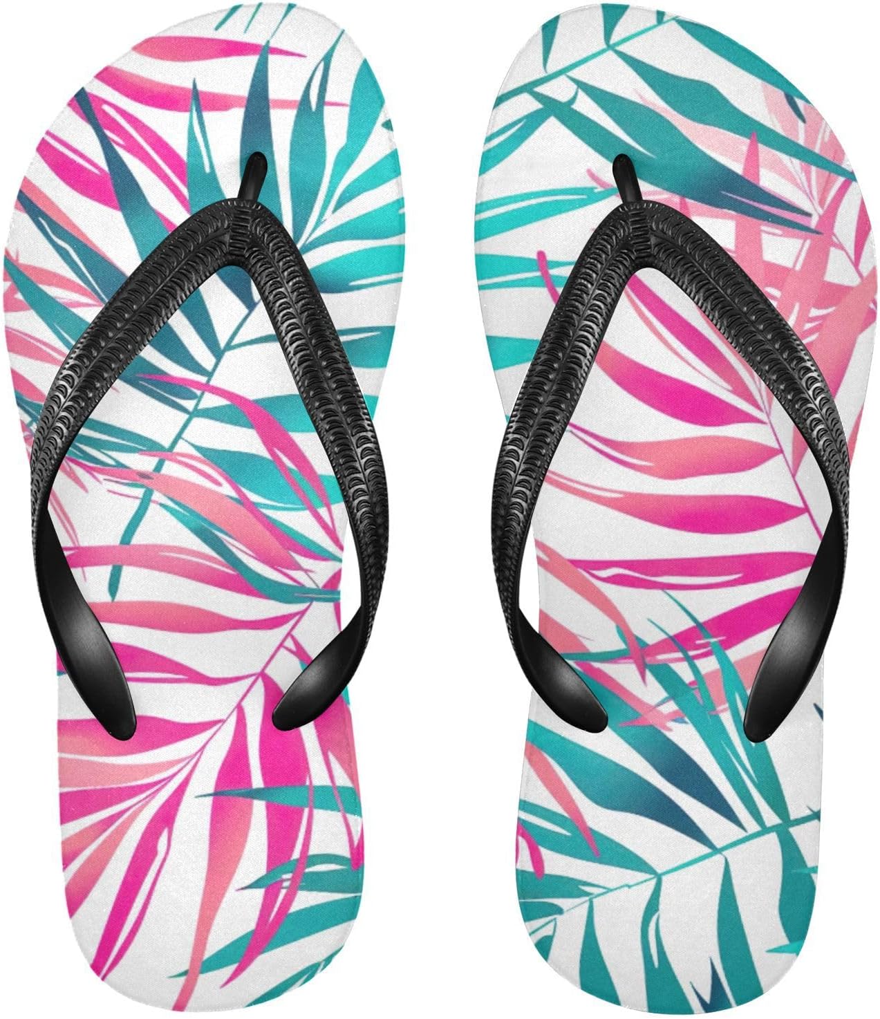 

Женские и мужские пляжные сандалии-шлепанцы Tropical Palm Flip Flop для лета, для душа Kfbe, Leaves