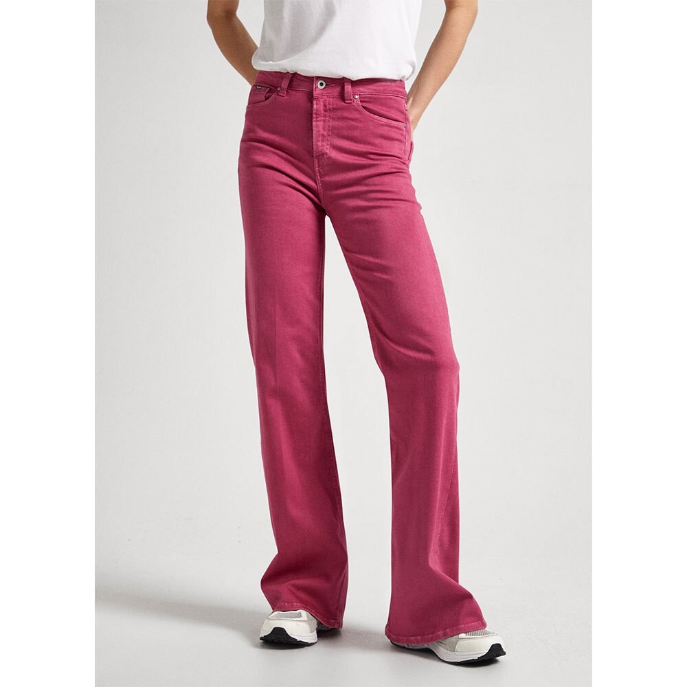 

Брюки Pepe Jeans Slim Fit Flare high waist, розовый