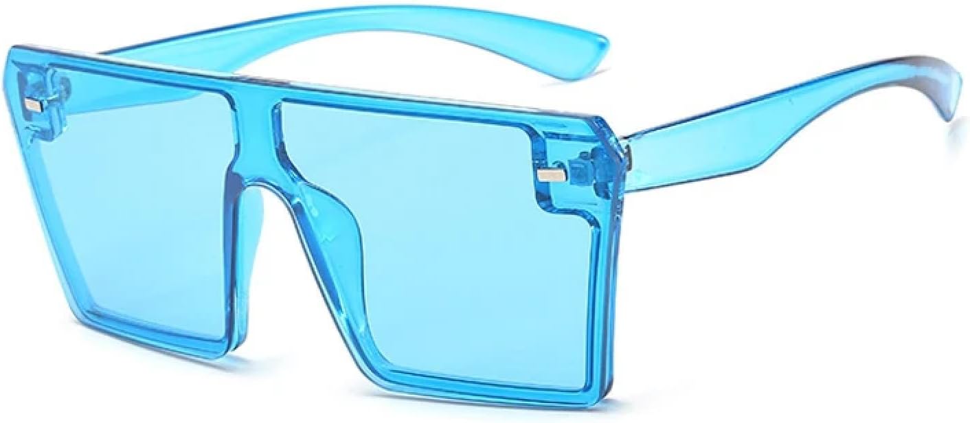 

Солнцезащитные очки большого размера для женщин и мужчин, модные и роскошные, в крупной оправе, для активного отдыха и вождения, защита от УФ-излучения UV400 TKKTLLT, Blue Blue