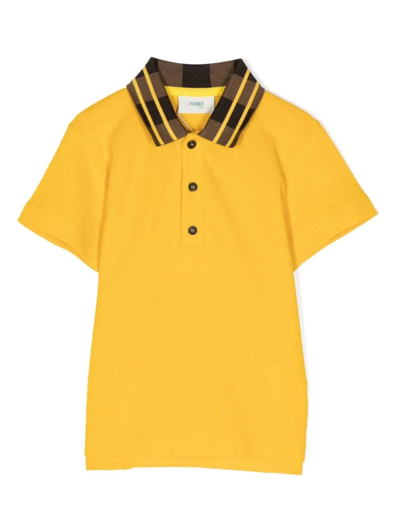 

Fendi Kids рубашка поло с контрастным логотипом, желтый