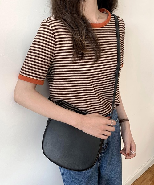 

Футболка полосатая, приталенная Girly Doll, коричневый