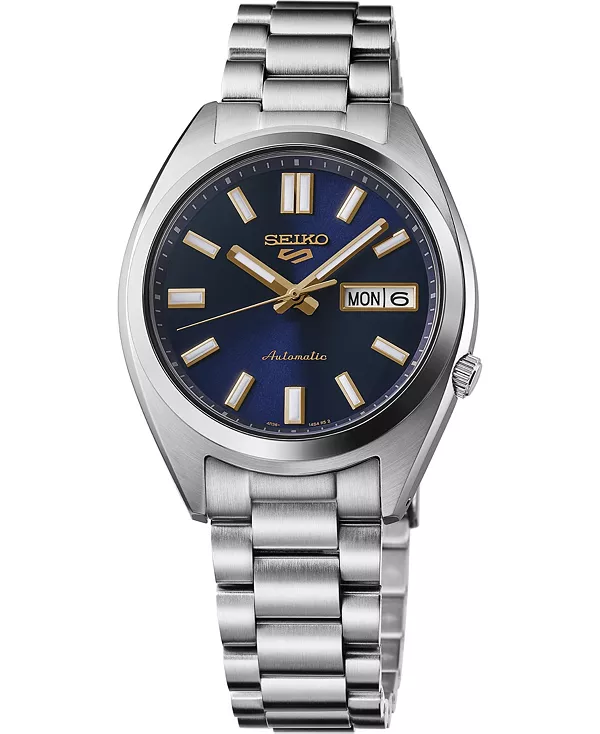 

Мужские спортивные часы с серебряным браслетом из нержавеющей стали, 5 цветов, 37,4 мм Seiko, blue