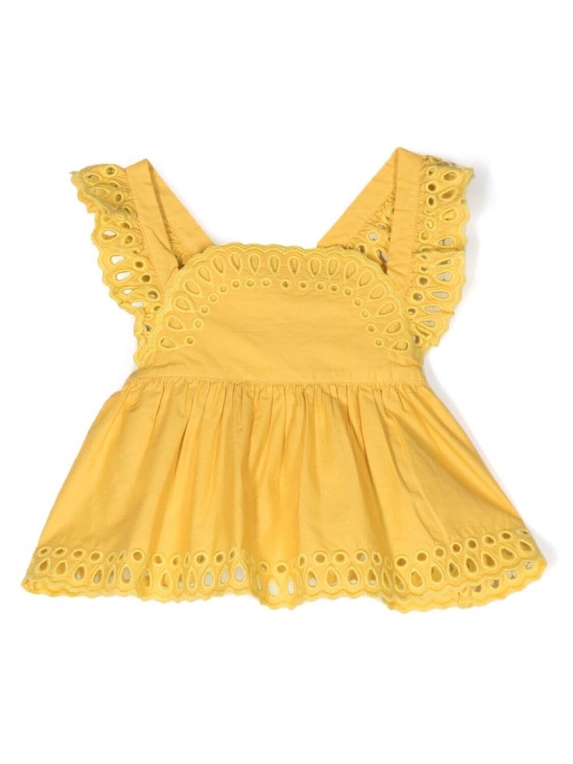 

Stella McCartney Kids блузка с английской вышивкой, желтый