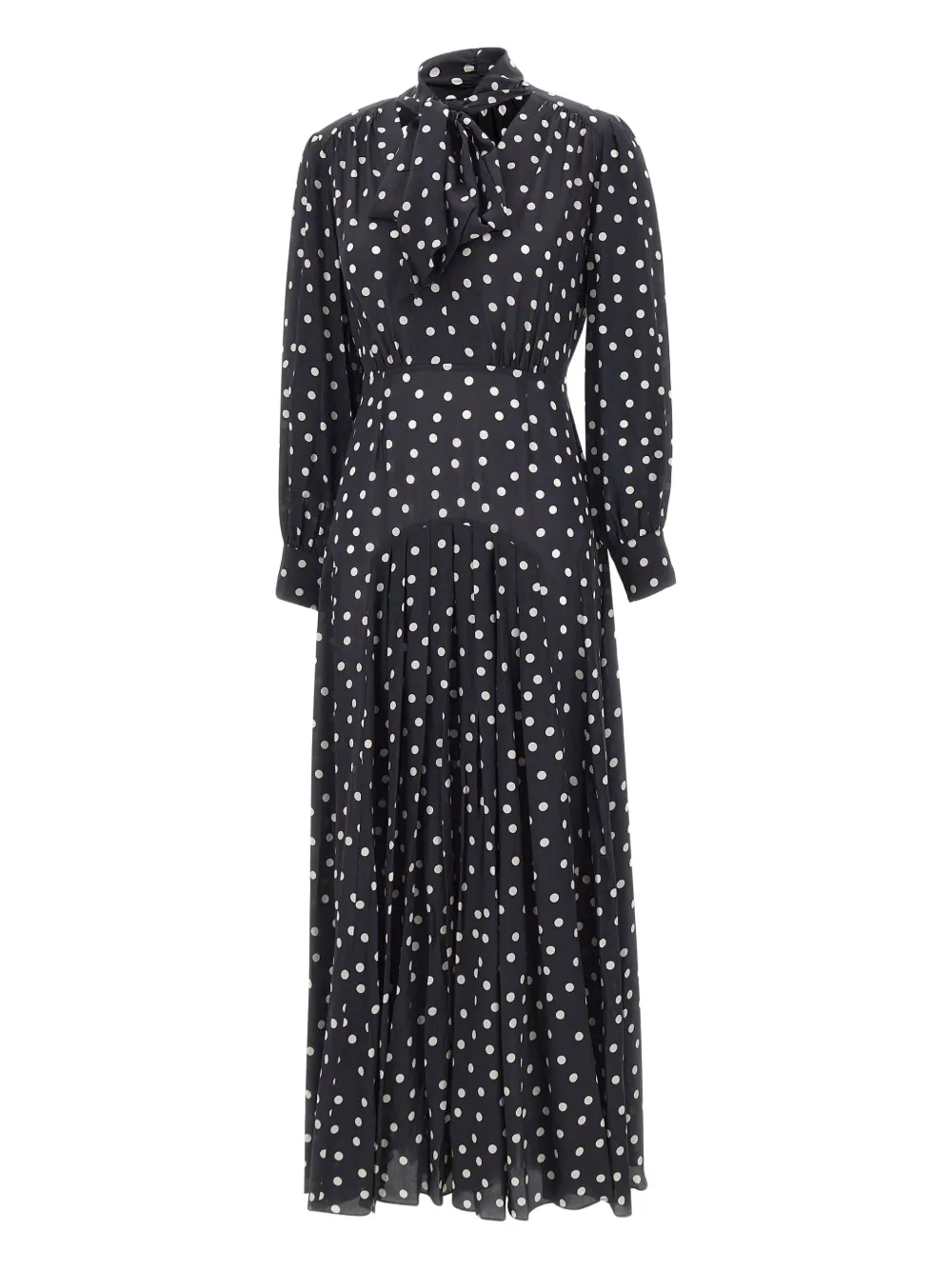 

Миди-платье с узором в горох Rixo, синий