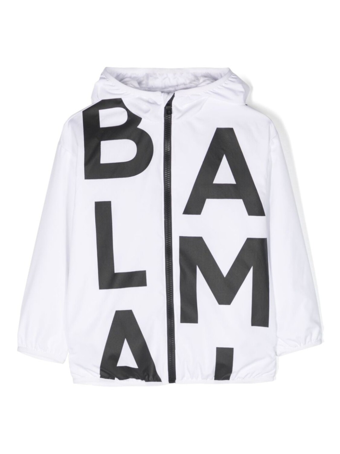 

Balmain Kids куртка с капюшоном и логотипом, белый