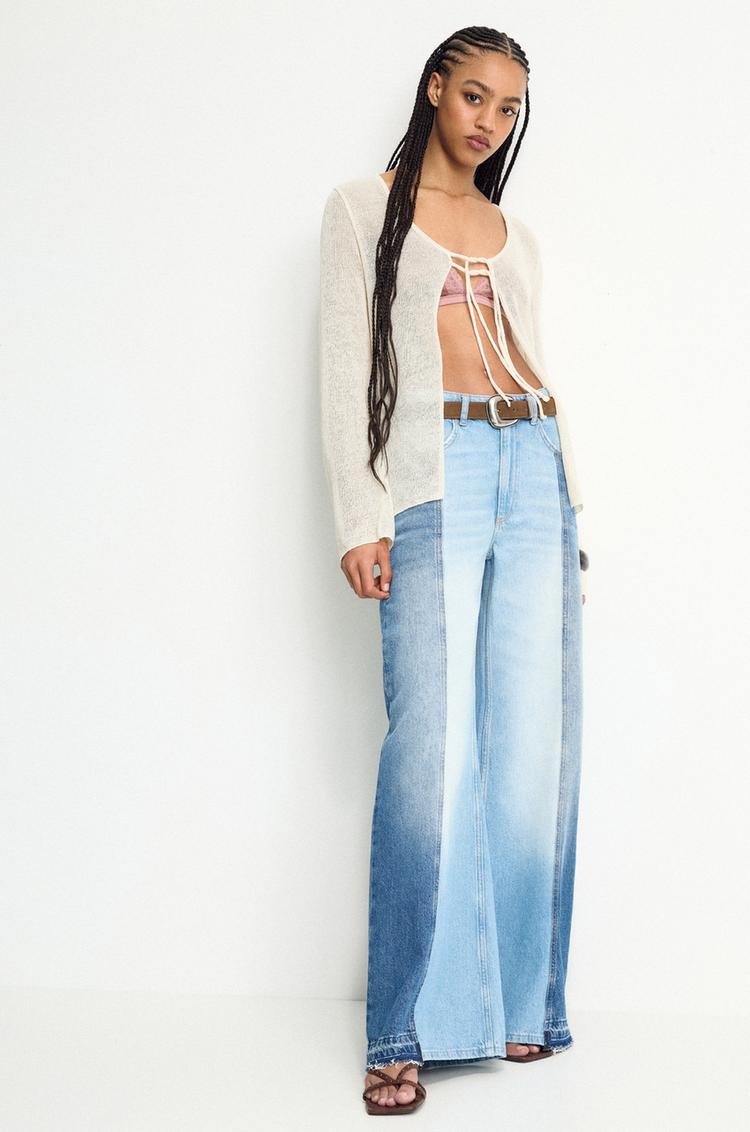 

Кардиган с завязками Pull And Bear, экрю