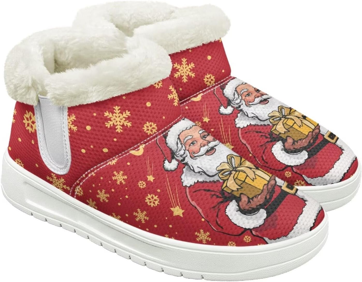 

Qoiuvncy Мужские утепленные зимние ботинки-слипоны с меховой подкладкой, теплые мягкие зимние ботинки, белая подошва