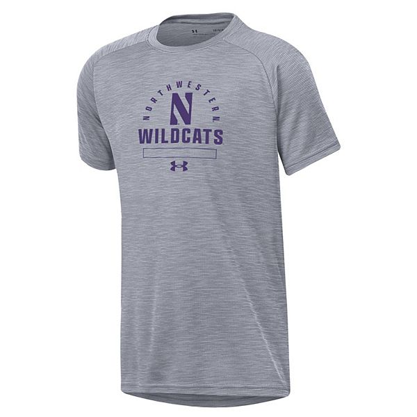 Футболка northwestern wildcats heather gray ultra soft rye tech performance Under Armour — фото 3