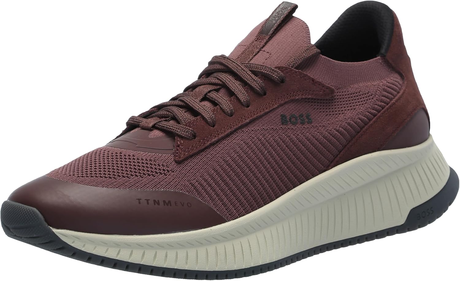 

BOSS мужские современные кроссовки для бега с вязаной структурой, Burgundy Plum