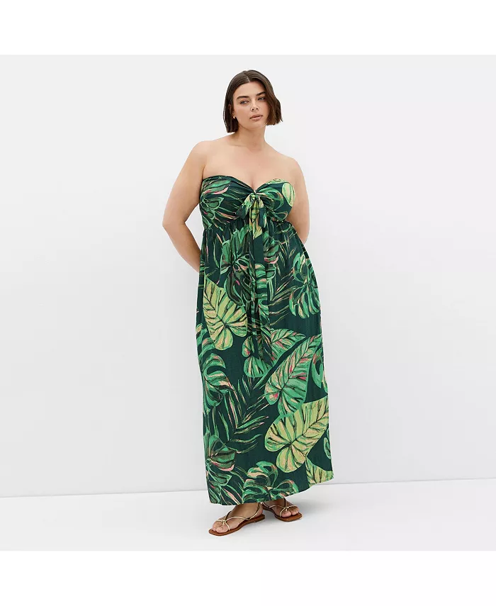 

Платье макси Plus Size Peta Palm CITY CHIC, зеленый
