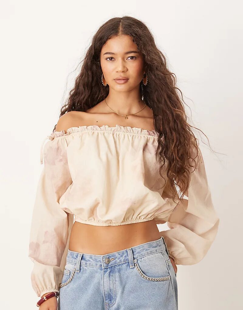 

Топ ASOS DESIGN Boho с открытыми плечами и цветочным принтом — часть комплекта