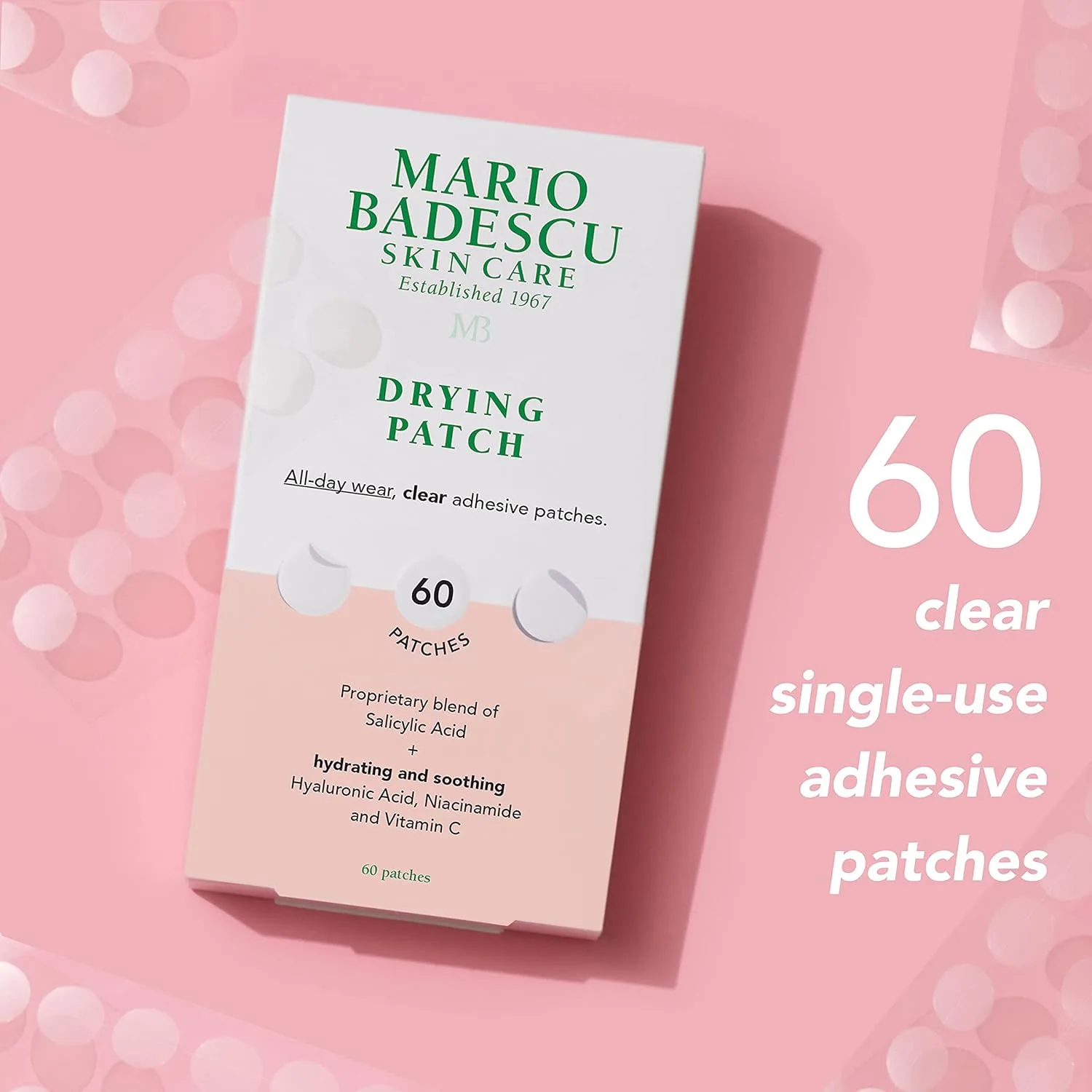 Патчи под глаза Mario Badescu — Drying Patch Blemish Covering, Inвидимый точечный уход, абсорбирующий полимер с витамином — фото 2