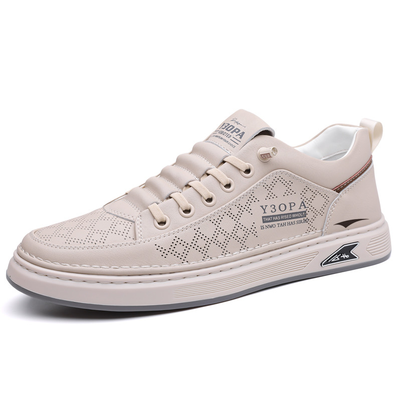 

FEIKE Мужские низкие скейтерские кеды бежевые, цвет Beige