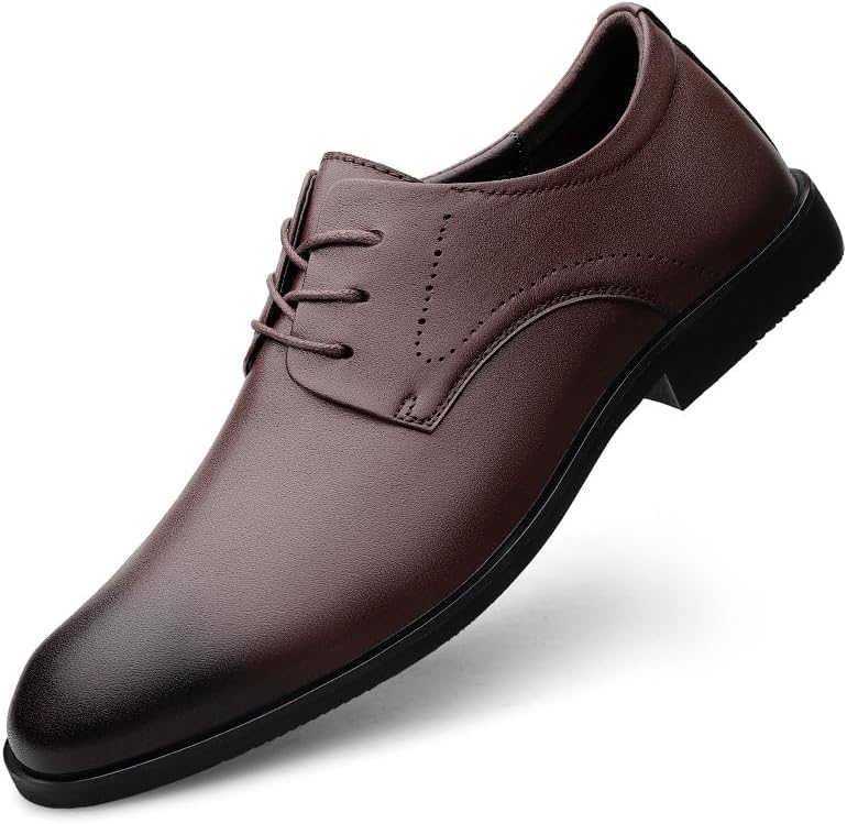 

Мужские классические кожаные оксфорды MWX на шнуровке с круглым носком, коричневый