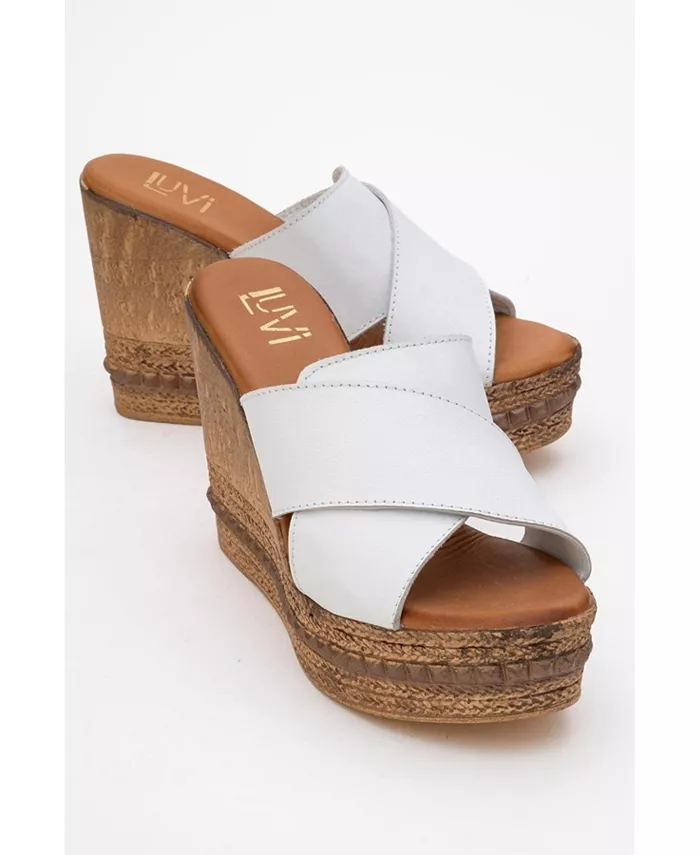 Сандалии из кожи на танкетке Lois (женские) Forever & Always Shoes, белый — фото 2