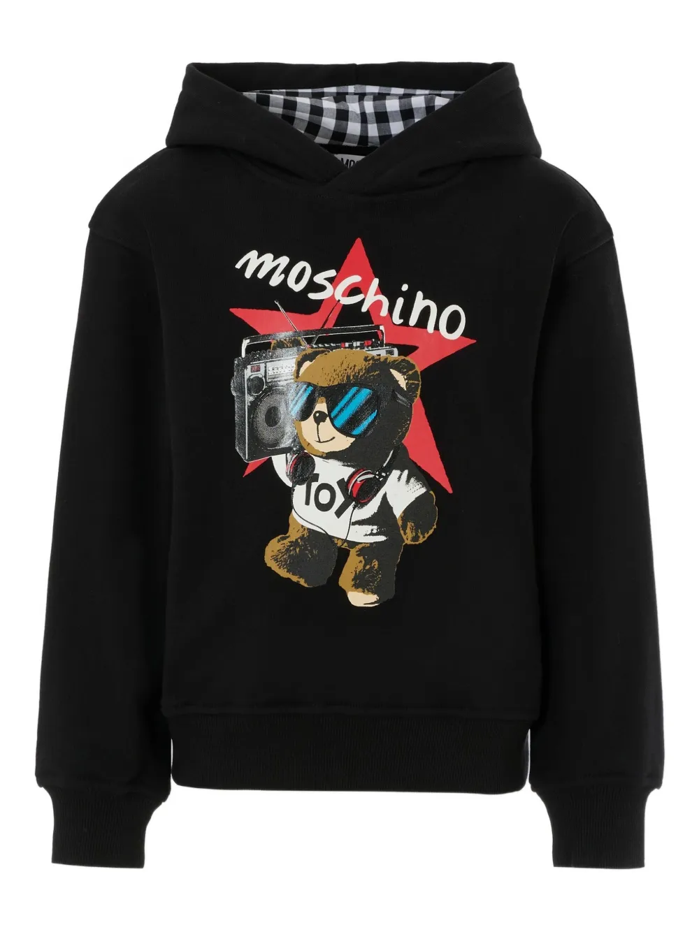 

Худи с длинными рукавами и принтом Moschino Kids, белый