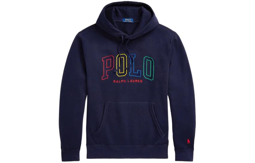 Худи с вышитым логотипом и шнурком Polo Ralph Lauren, синий — фото 3