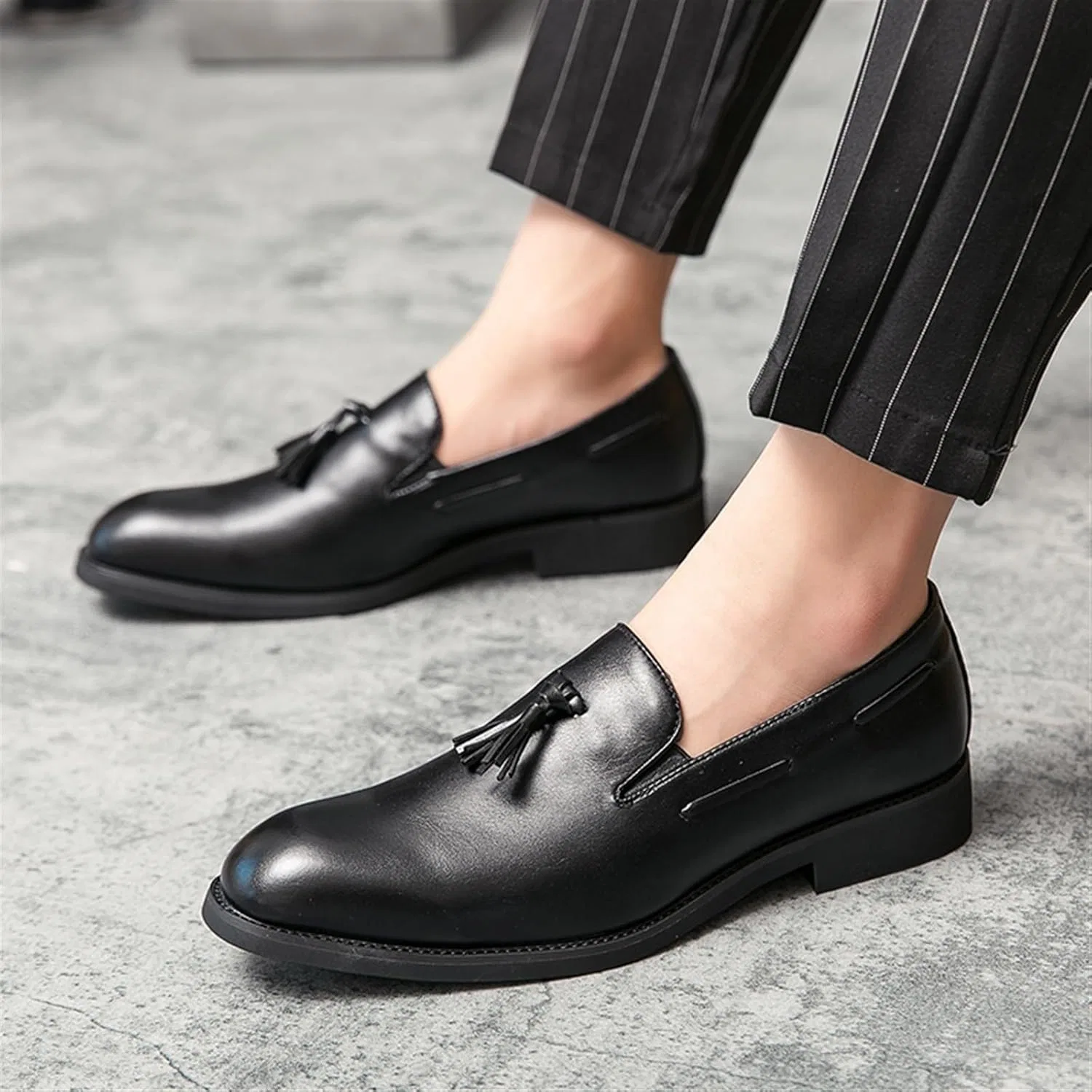 Лоферы мужские кожаные Loafers Black EXAMEEEU — фото 2